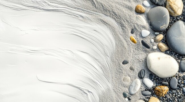 Fototapeta Beach stones and white abstract