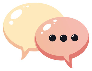 Two Speech Bubbles Beige and Pink
