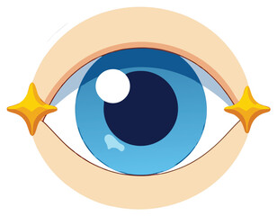 Blue Eye with Glittering Stars Icon