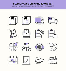 Delivery and Shipping Icons Set