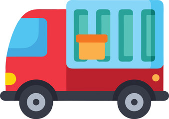 Fototapeta premium Delivery Truck with Parcel Icon