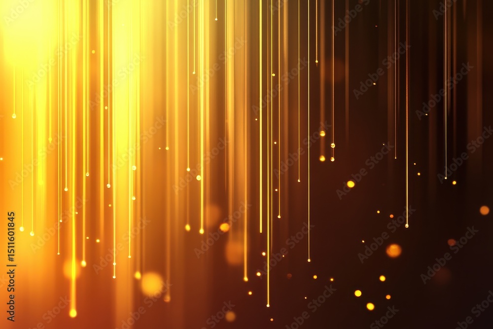 Poster yellow glowing bokeh lights create a captivating and warm atmosphere in the background for various s