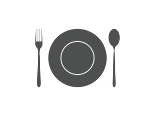Silhouette of cutlery, spoon, Fork and knife design symbol, vector, isolated on transparent background