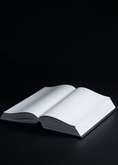 Blank text book on black desktop. book mockup. 