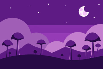 vector illustration of a night city