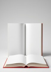 Open blank vertical book on plain background perfect for advertising and mockups. book mockup. 