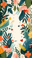 Flower frame for adding text Created with Generative AI technology