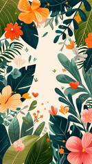 Flower frame for adding text Created with Generative AI technology
