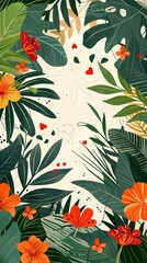 Flower frame for adding text Created with Generative AI technology