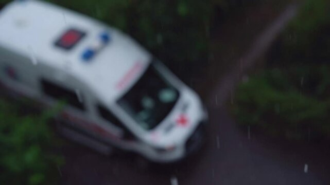 Emergency medical response in heavy rain during a forest rescue operation
