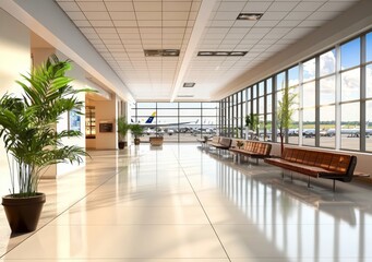 Obraz premium Elegant airport interior designs enhance passenger experience. 