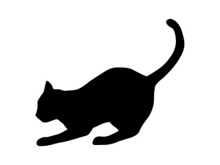 cat silhouette　13　爪とぎをするネコのシルエット　icon