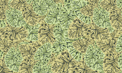 Brown and  Green  tropical   leaves  wallpaper  background