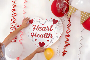 Heart health awareness campaign decorations