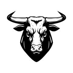 Hand drawn Bull Head Illustration