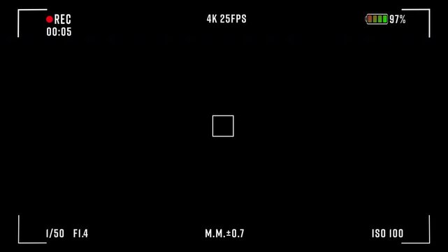 4k Camcoder overlay Video recording screen camera view
