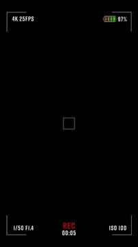 vertical 4k Camcoder overlay Video recording screen camera view