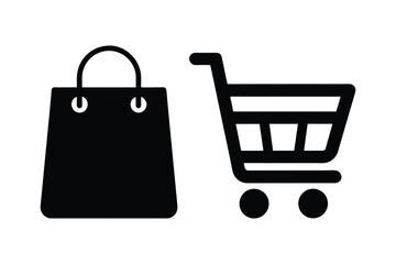 Shopping Bag and Cart Icon Free Vector Graphics for E-commerce, Retail, and Online Shopping Websites