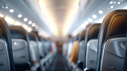 Inside a Commercial Airplane Cabin