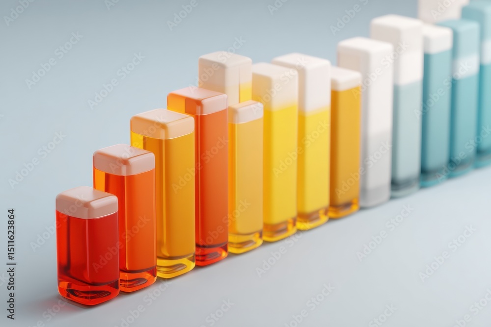 Poster 3d render of infographic bars illustrating creatinine levels with a highlighted open zone for analys