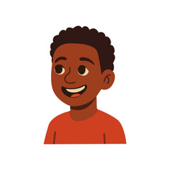 Afro American child with calm expression, standing character illustration for cultural inclusion, youth identity, Juneteenth, and educational content