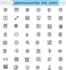  security vector line icons set