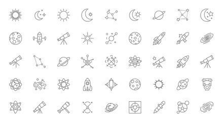 Celestial Icons A Collection of Astronomy Line Art Graphics
