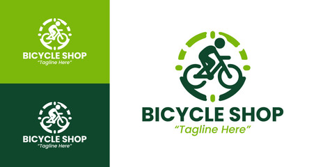 Eco-Friendly and Professional Bicycle Shop Logos with Circular Elements