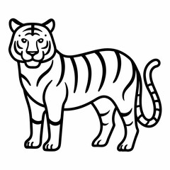Obraz premium vector illustration of cartoon tiger