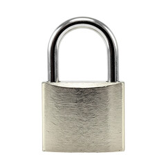 Fototapeta premium Padlock Security Metal Lock Closeup Safety Protection isolated on transparent background