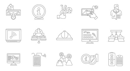 Information Technology(IT) icons, set of line icons, icon sheet. Editable strokes