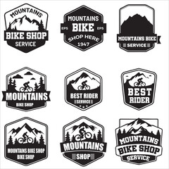Fototapeta premium Mountains Bike,Mountain bike t-shirt design Bicycle t-shirt design vector,t-shirt design mountain bike adventure with mountain biker vintage illustration