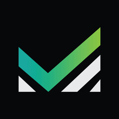 Letter m check mark logo design