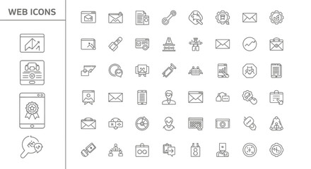 Web Design icons, set of line icons, icon sheet