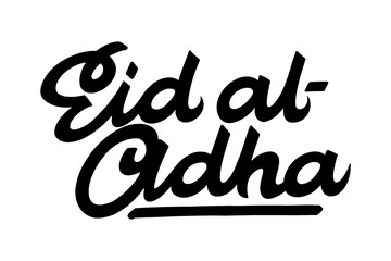 Graffiti lettering “Eid al-Adha” in black with Arabic calligraphy-inspired style on transparent background. Vector art perfect for Islamic celebrations, urban design, and cultural festive projects.