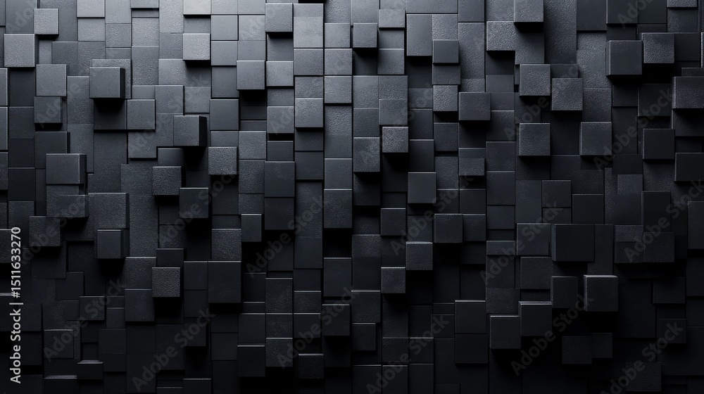 Aufkleber abstract dark technology background with small black and gray pixelated squares forming a modern dig