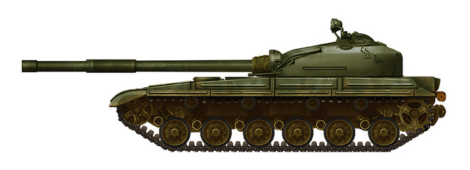 Obj-679 (Alternative Soviet medium tank, based on the T-64 tank, with aft turret and 115mm gun) © Tikros