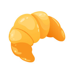 Vector illustration of a buttery croissant with flaky layers on white background