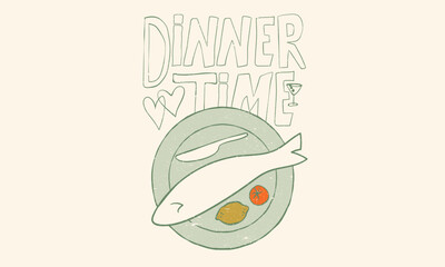 Fish artwork. Abstract fish artwork for t shirt print, poster, sticker and other uses. Dinner timer artwork.