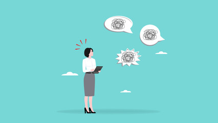 get unclear information, instructions or commands that are difficult to understand, dealing with complicated people, woman who are confused about receiving unclear information