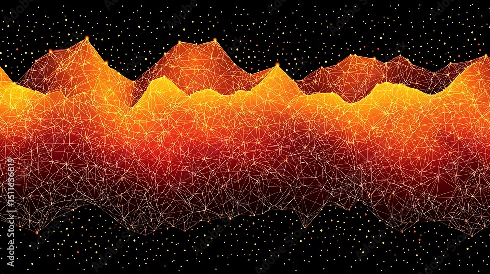 Poster dynamic abstract waveform visualization digital art studio graphic design dark background aesthetic 