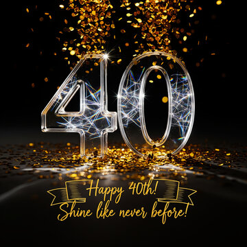 Sparkling 40th Anniversary Celebration with Golden Confetti