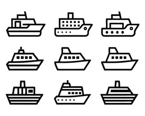 ferry icon set