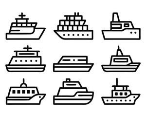 Fototapeta premium ferry icon set