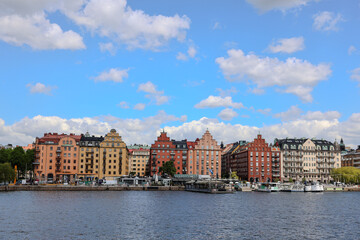 Stunning panoramic cityscape of Stockholm’s waterfront with Colorful Historic Buildings