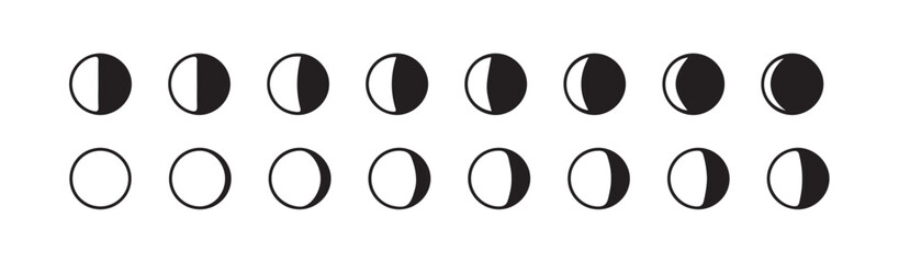 Simple Outline Moon Icons