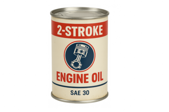 Two-stroke engine oil can with transparent background - Powered by Adobe