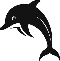Dolphin Silhouette icon with white background