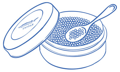 Caviar tin artwork for t shirt print, poster, sticker and other uses.