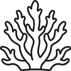 Obraz premium Coral Reef outline icon with white background